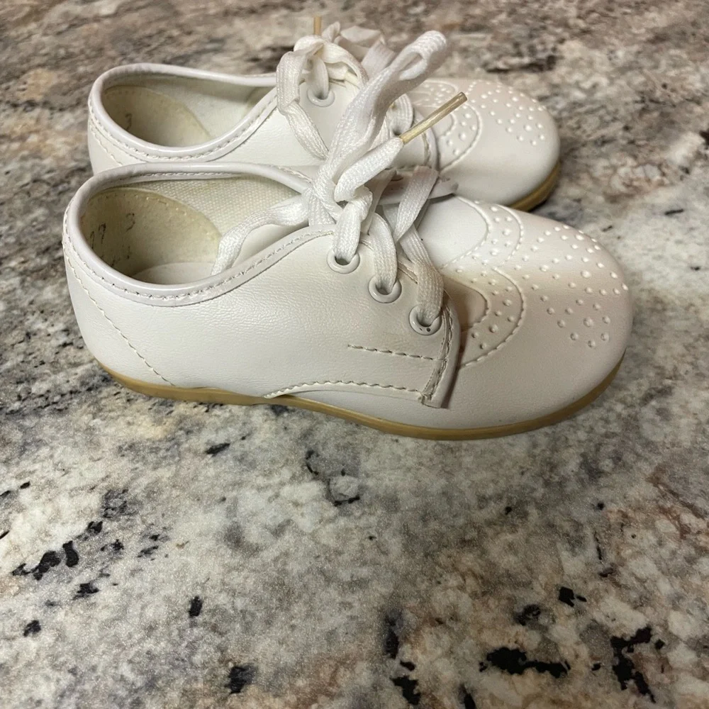 Vintage Small Steps White Crib Shoes Made USA